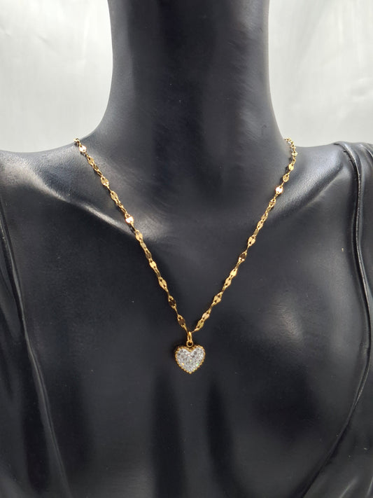 Double-sided Diamond Heart Necklace