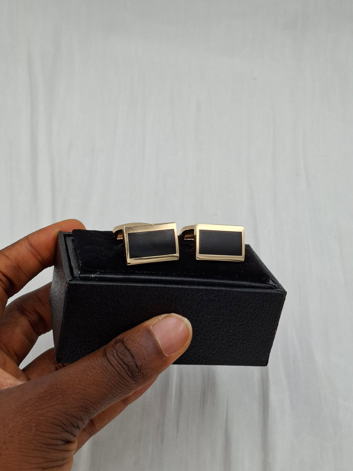 Black and Gold Bar Cufflinks