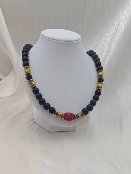 Shop Black/Gold Bead Necklace for Men at ElsaLagos in Nigeria