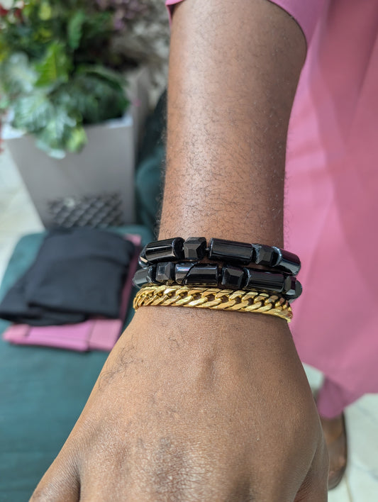 Shop Black Traditional Bead Necklace Set for Men at ElsaLagos in Nigeria