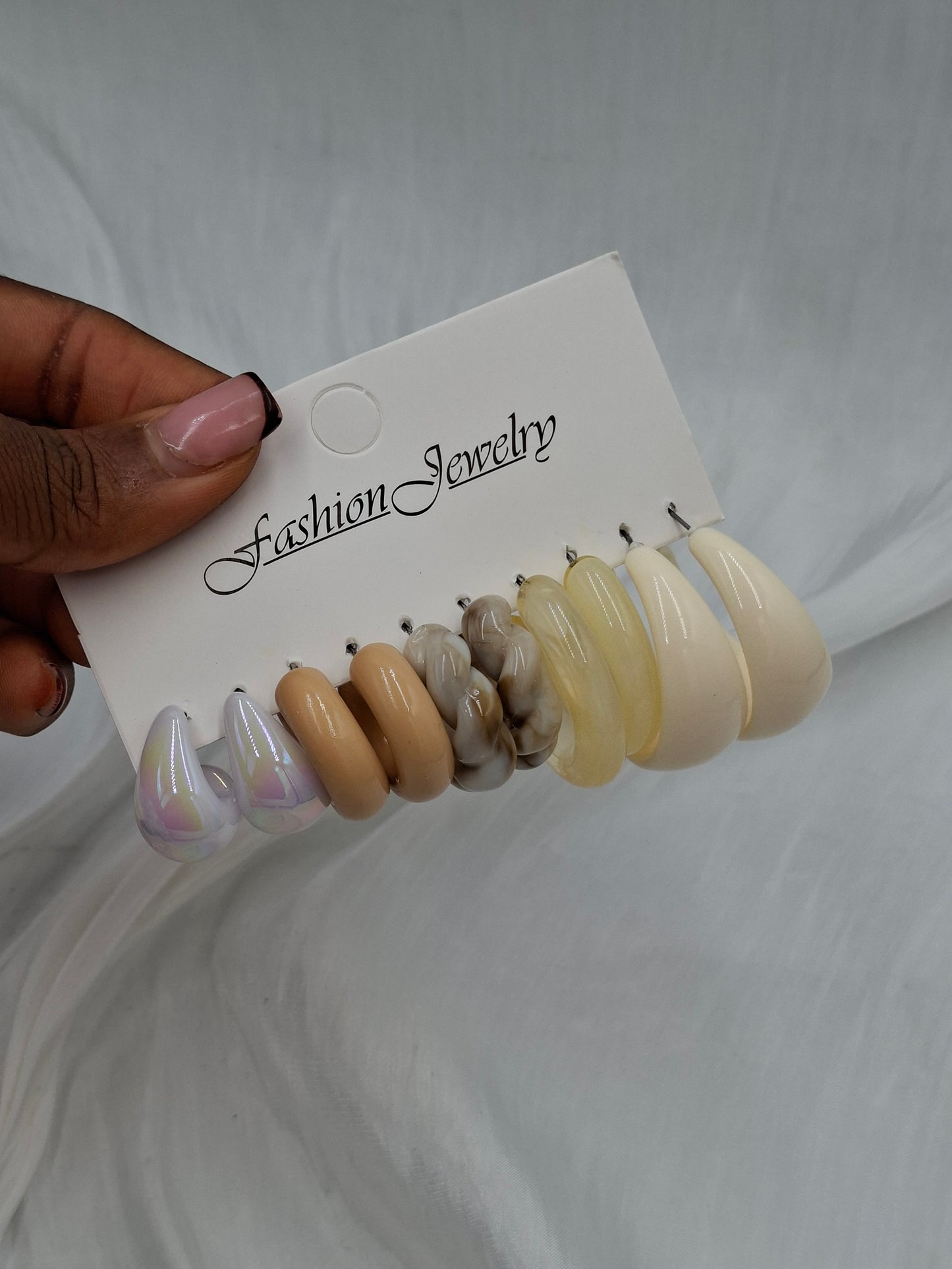 Shop Cream Acrylic Hoop Earring for Women at ElsaLagos in Nigeria