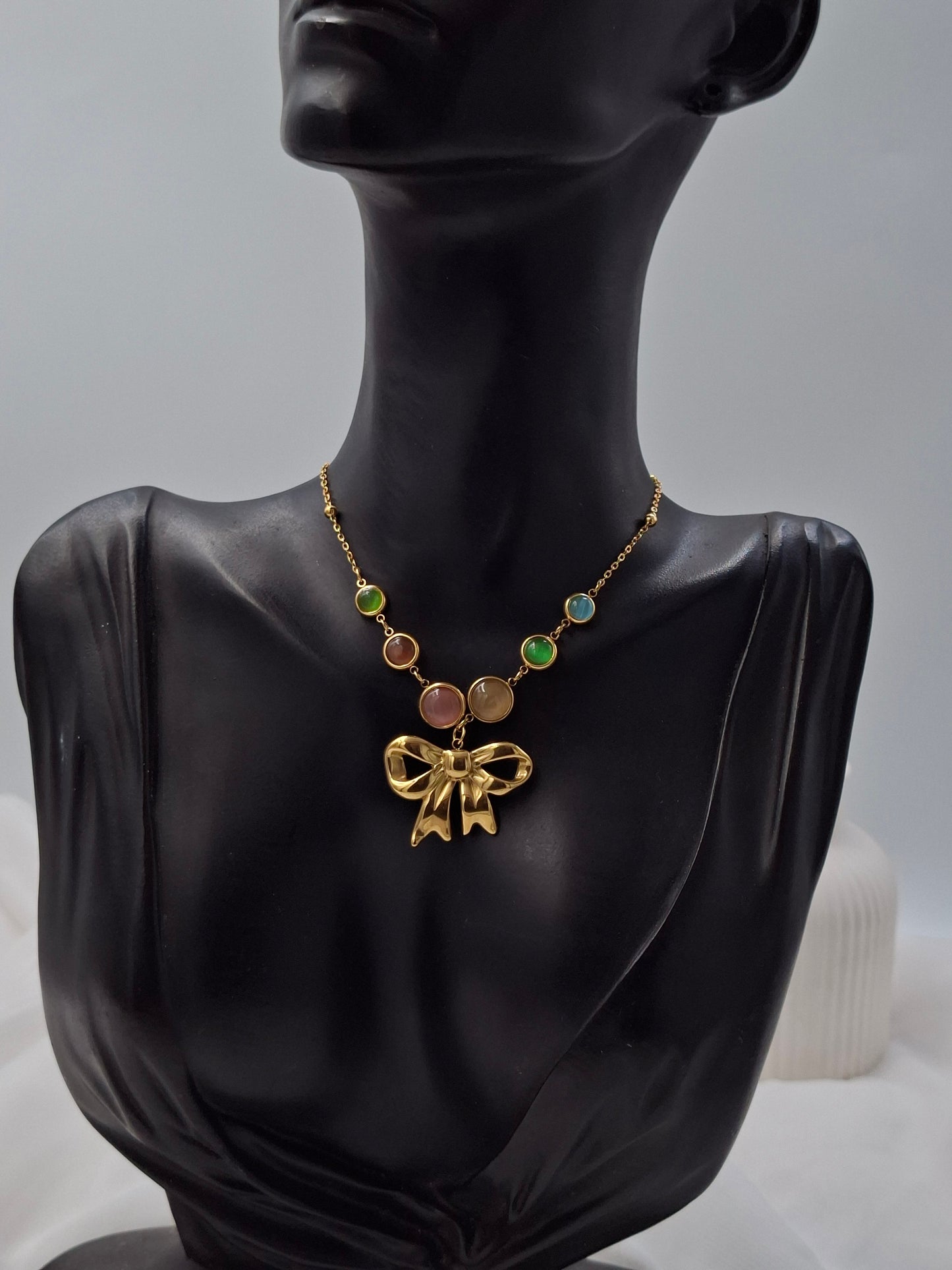 Shop Gemstone Bow Necklace for Women at ElsaLagos in Nigeria