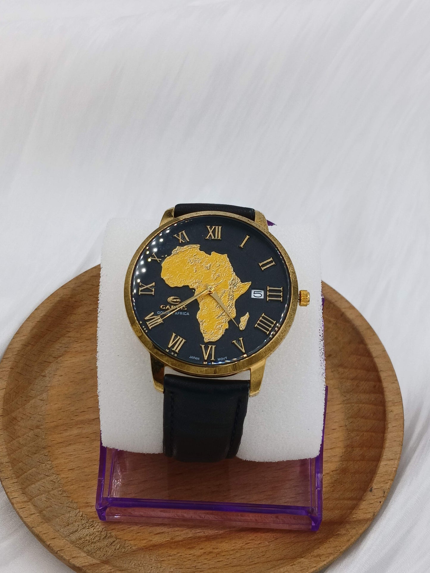 Map Leather Wristwatch