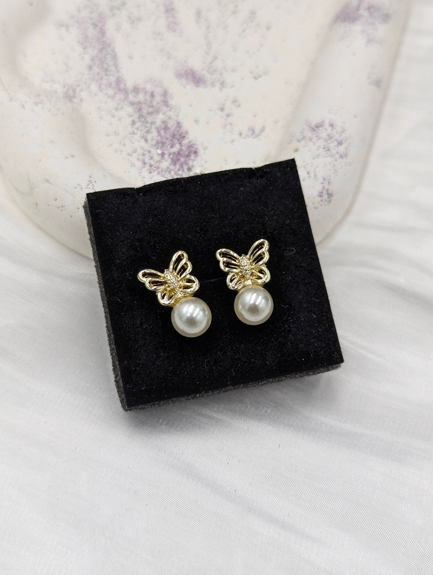 Butterfly Pearl Studs