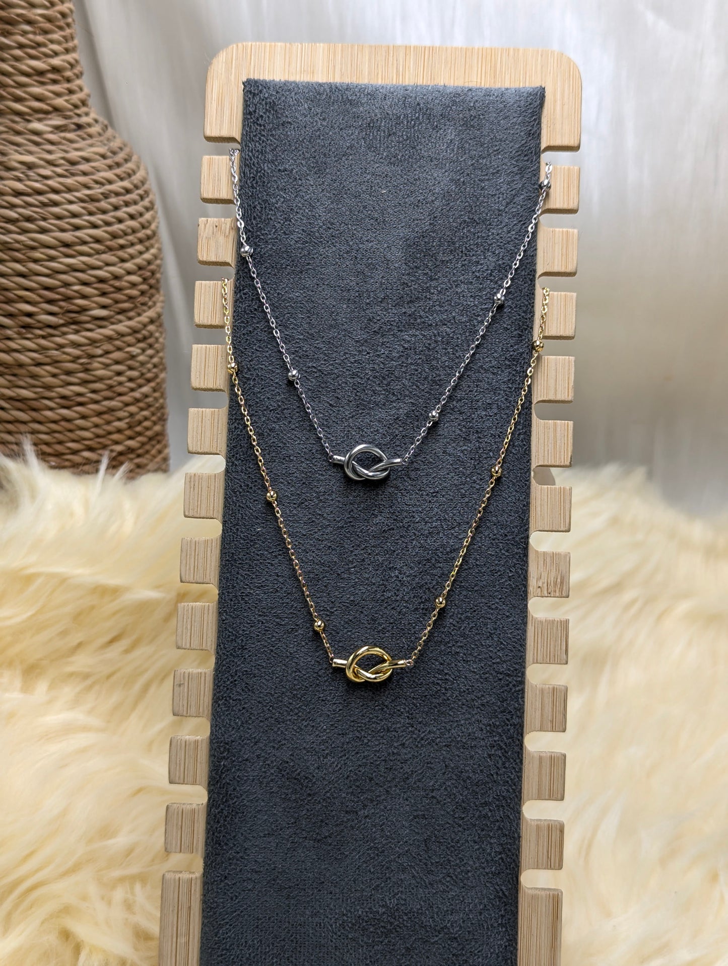 Studded Knot Necklace