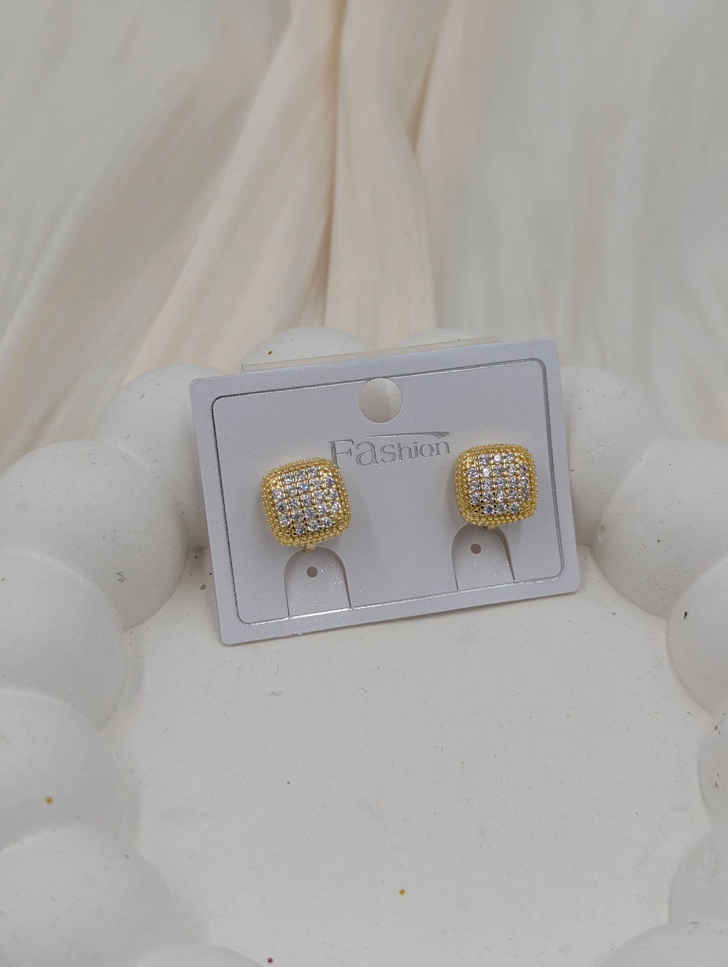 Zirconia Clip On Earrings