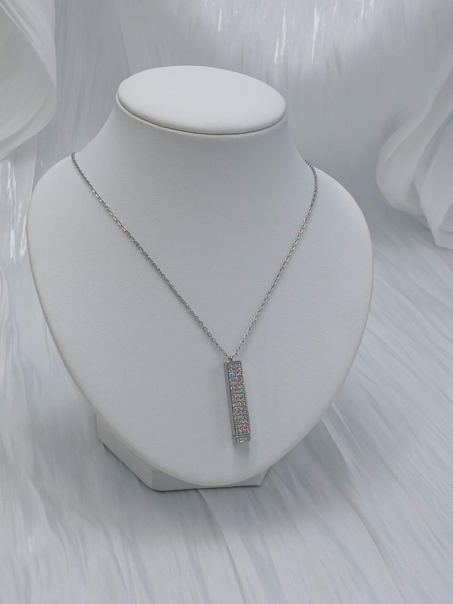 Bedazzled bar necklace