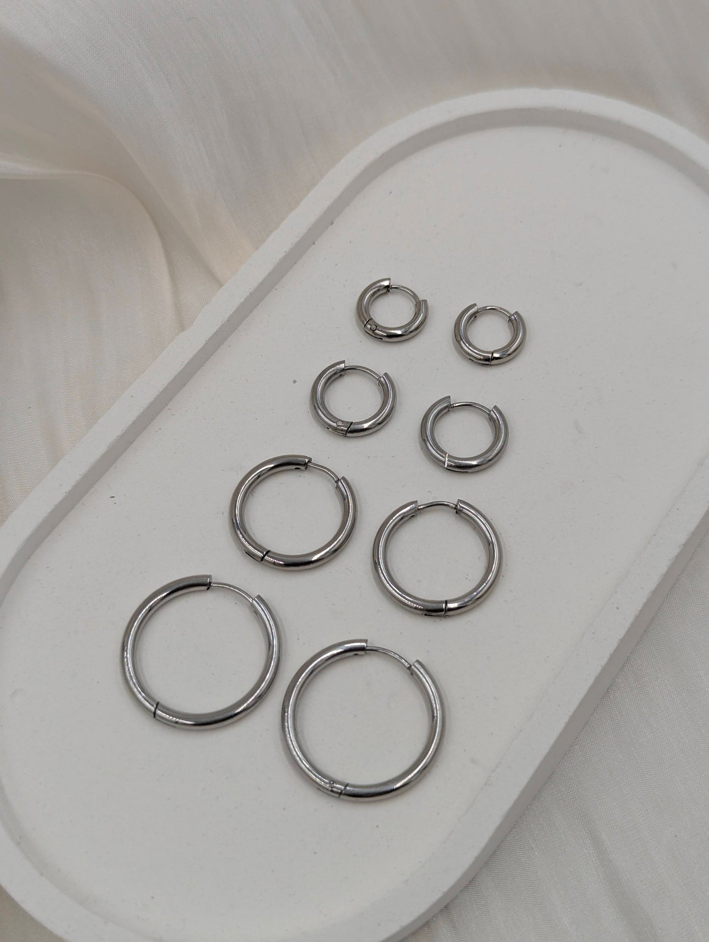 Silver Mini Hoops