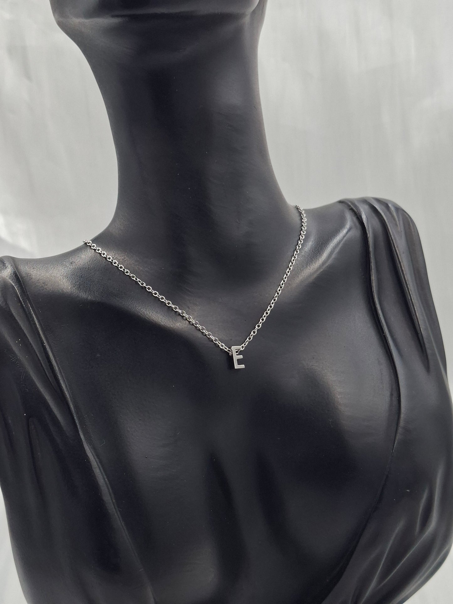 Silver Letter E Necklace
