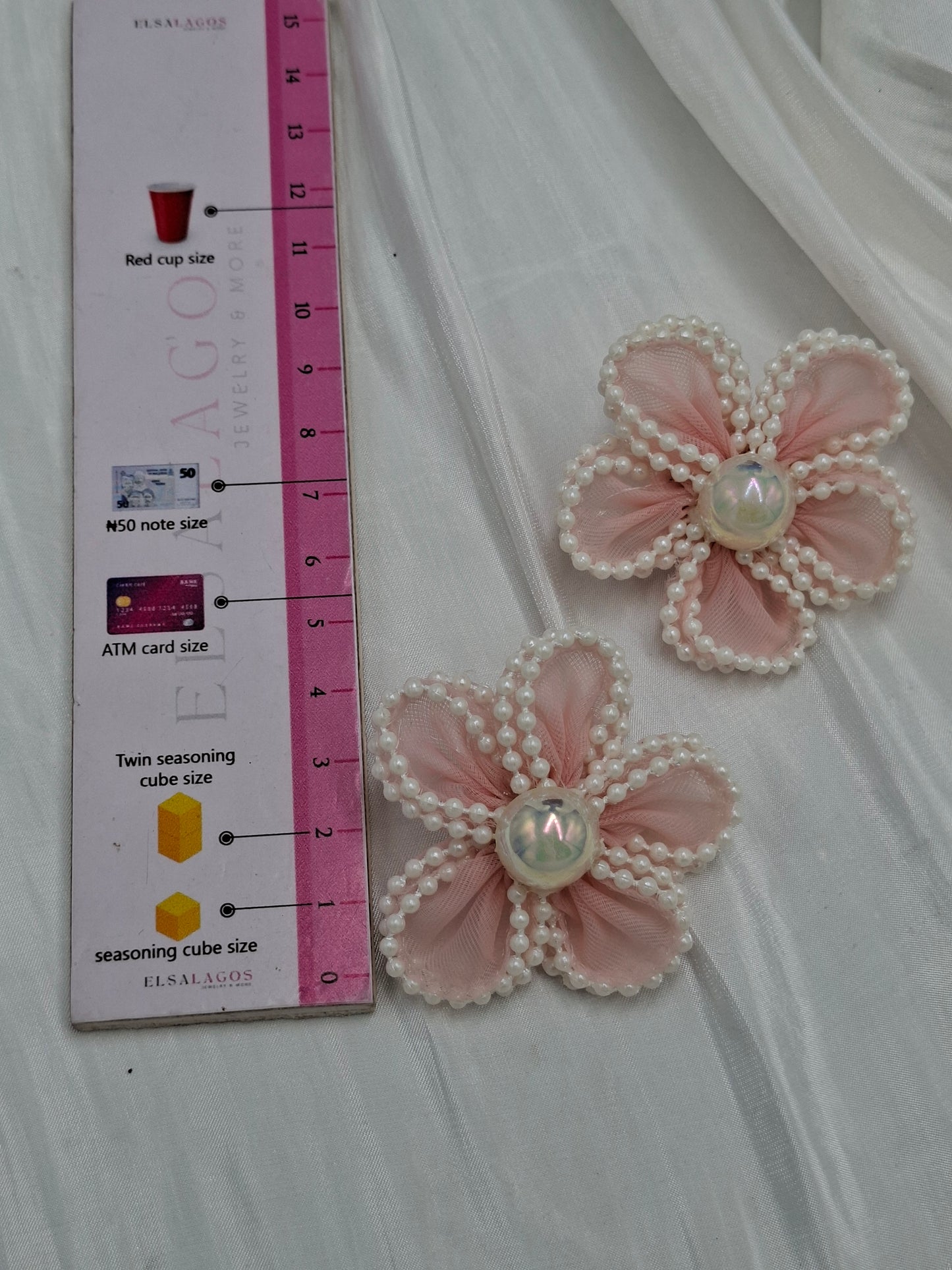 Pink/Pearl Flower Earrings