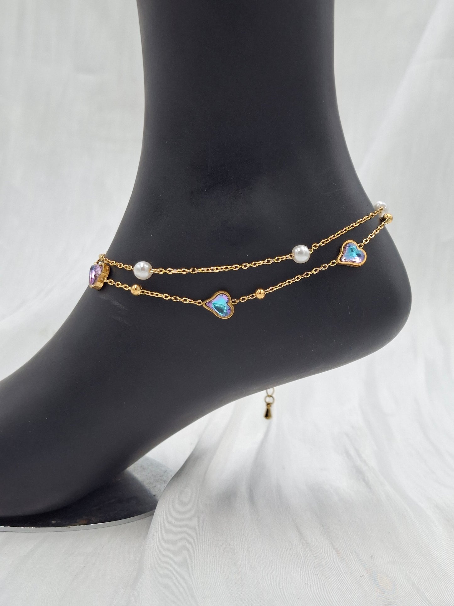 Irridiscent Layered Anklet