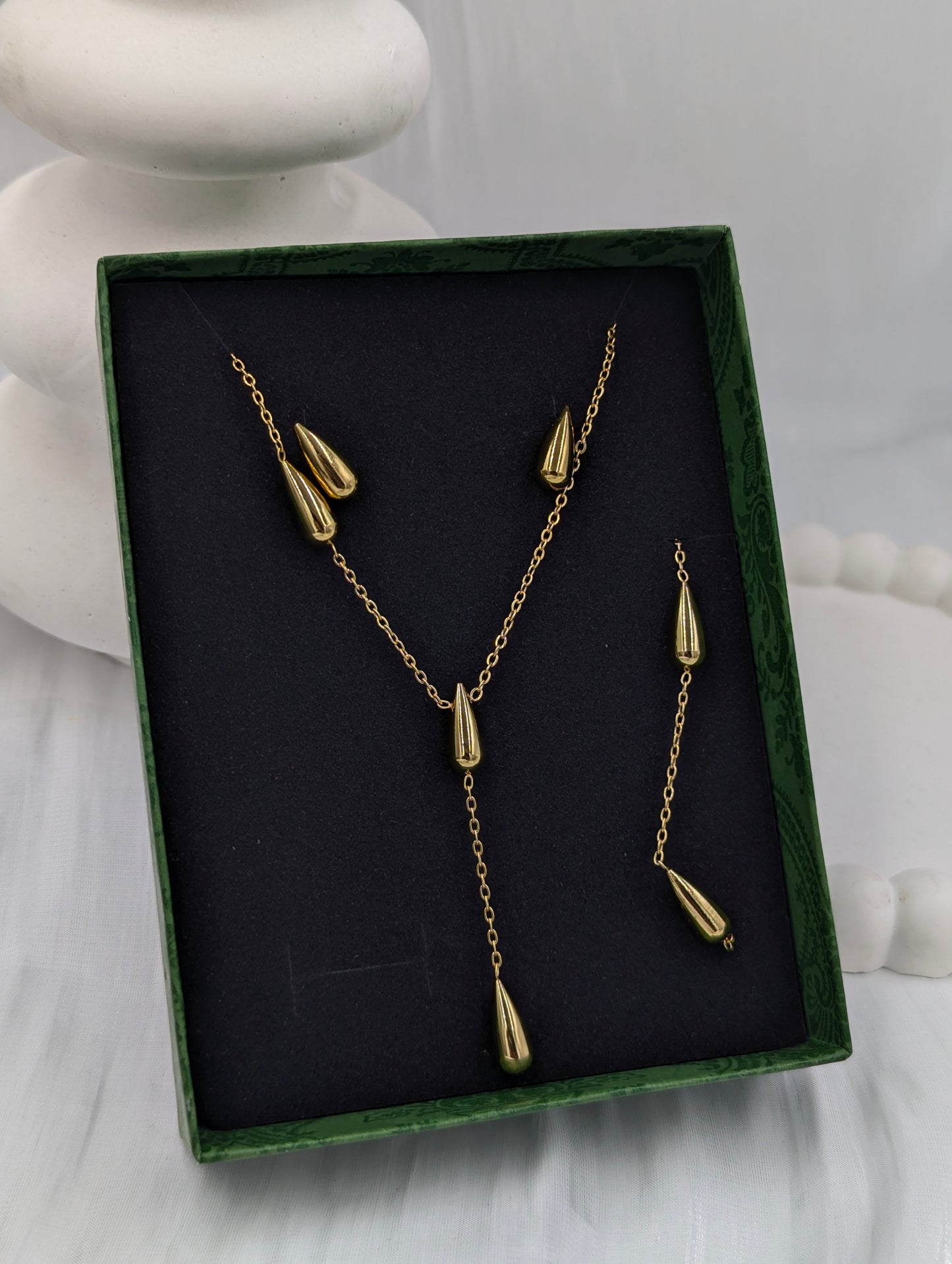 Droplet Y Necklace Set