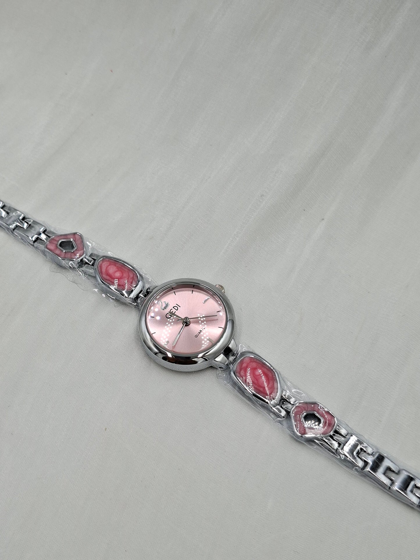 Pink Gemstone Wristwatch