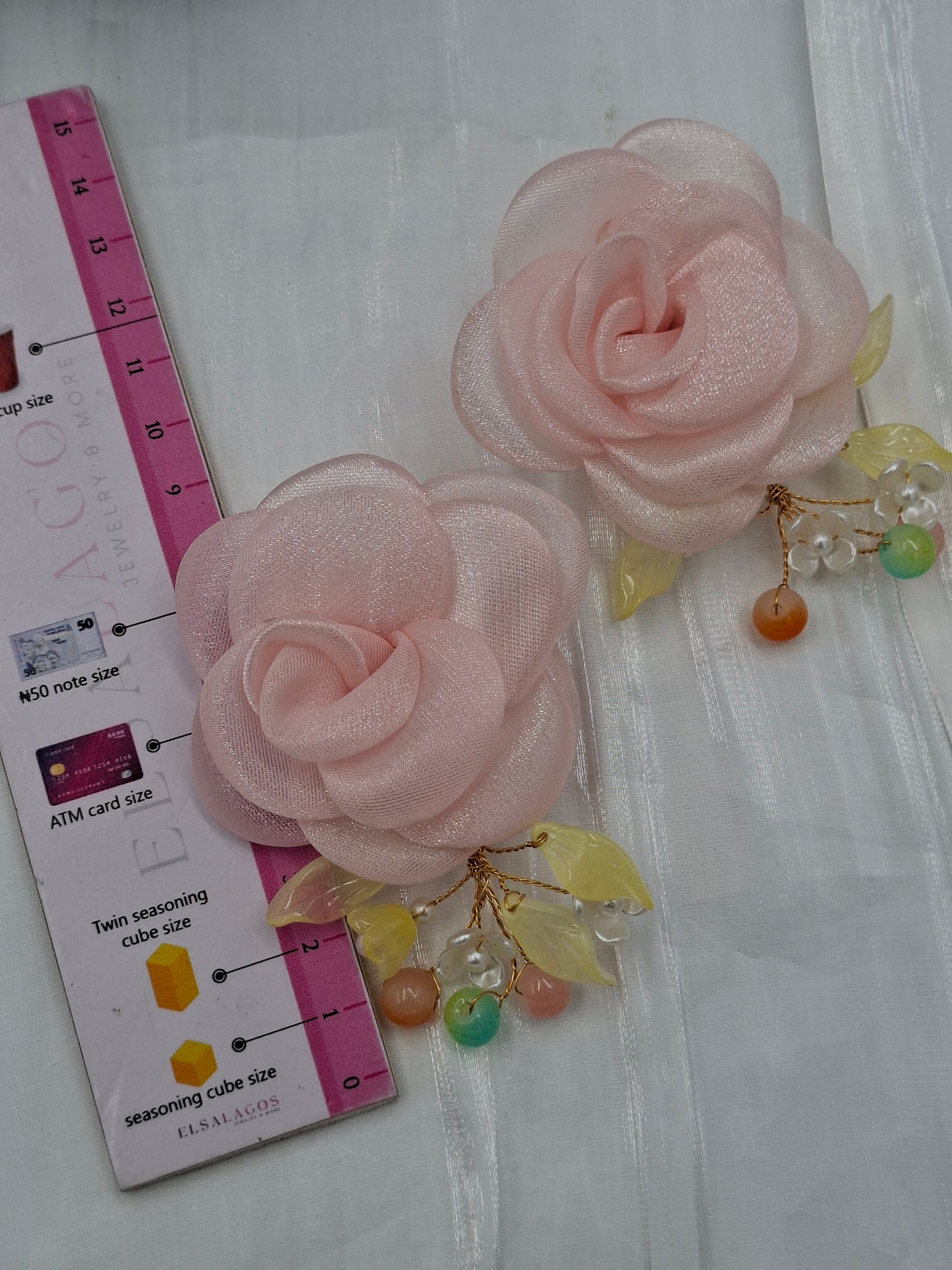 Pale Pink Flower Earrings