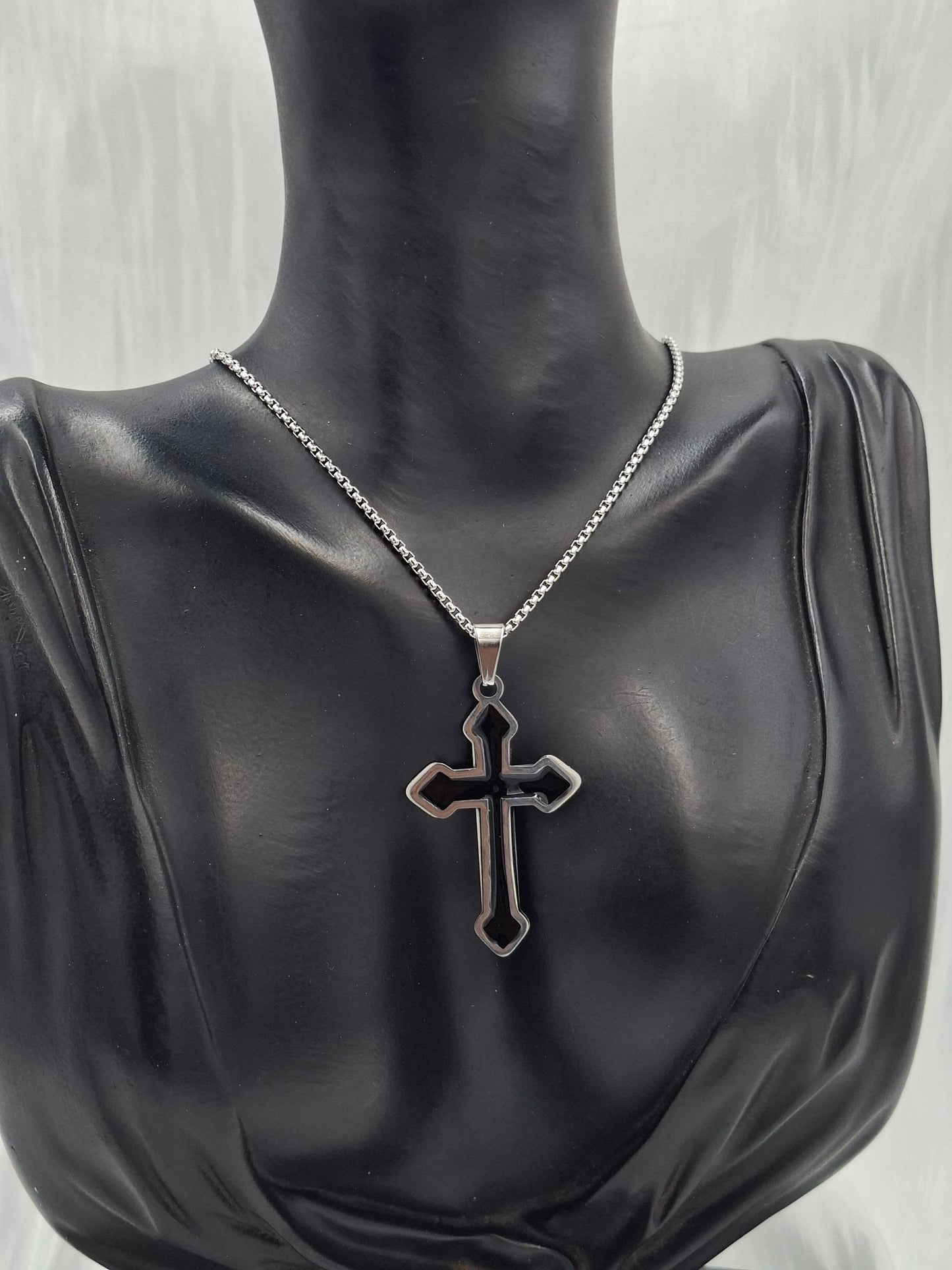 Black Vatican Cross Necklace