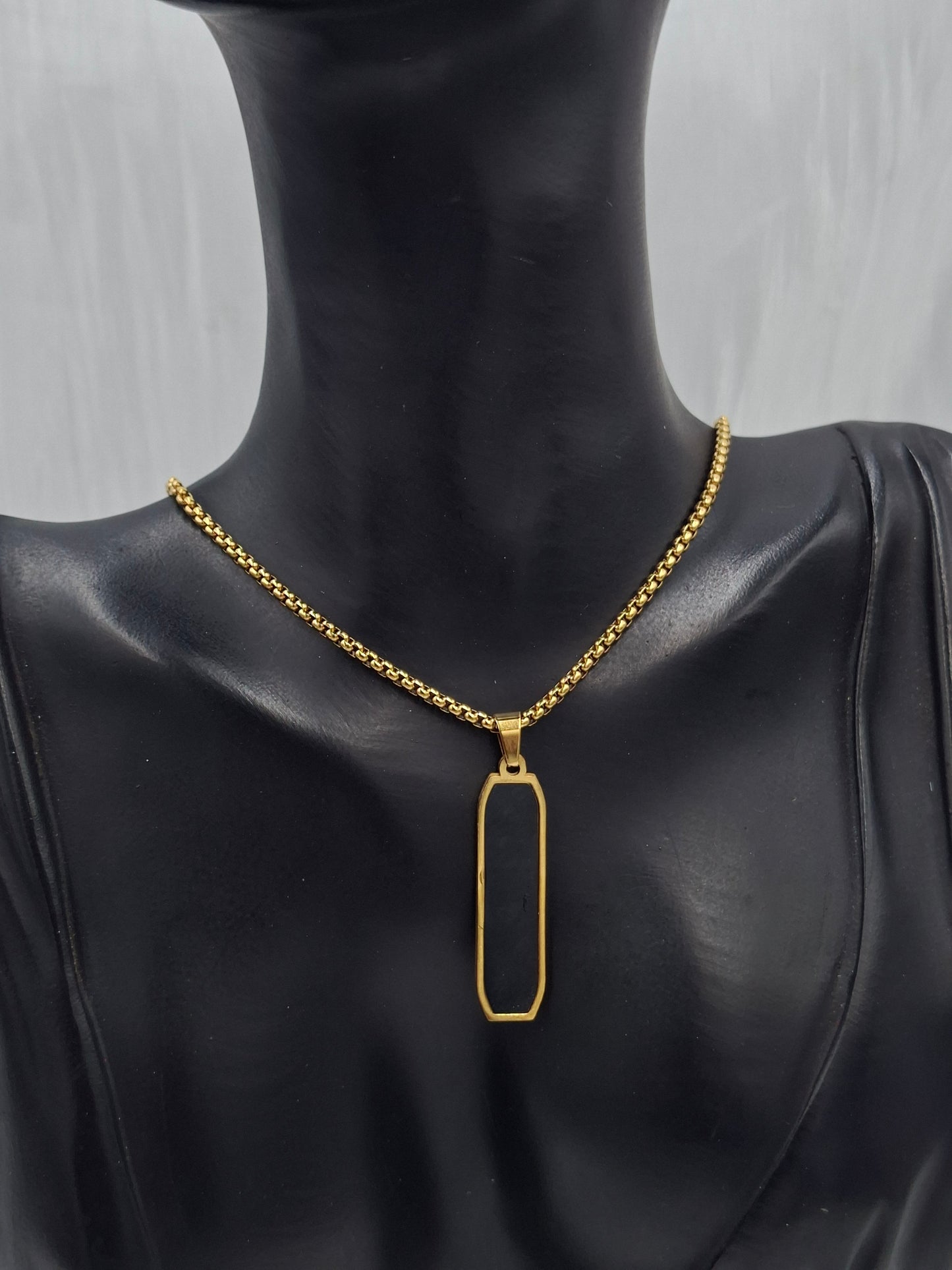 Gold and Black Bar Necklace