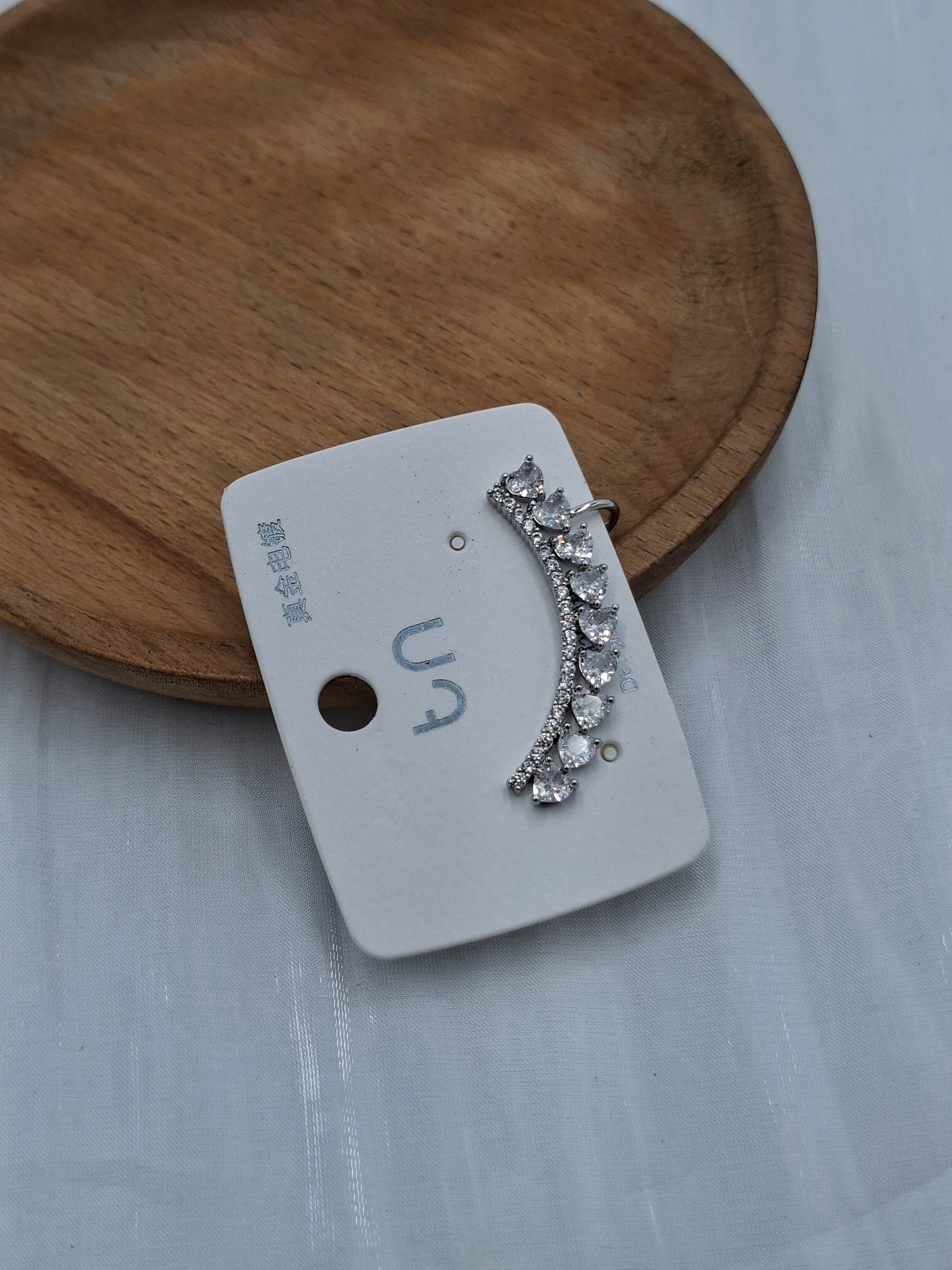 Silver Crystal Ear Cuff