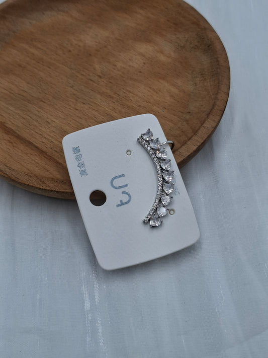 Silver Crystal Ear Cuff