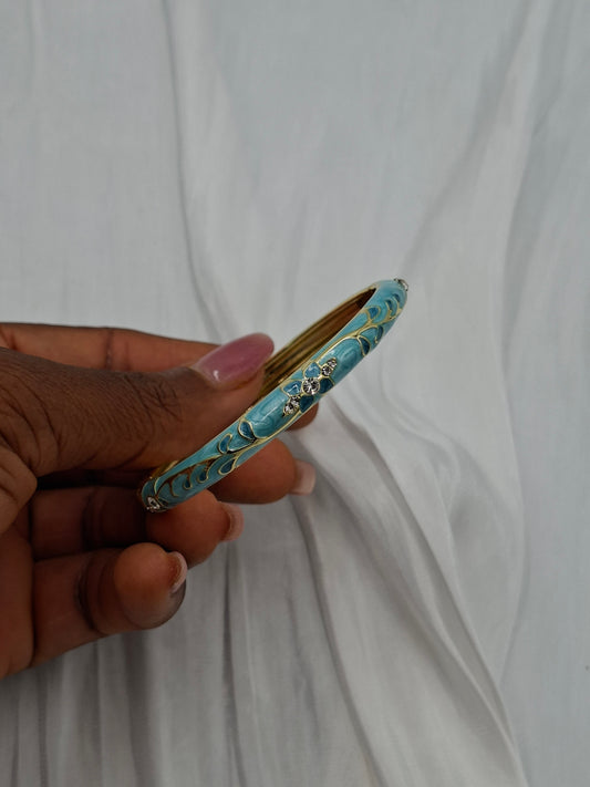 Blue Botanical Bangle