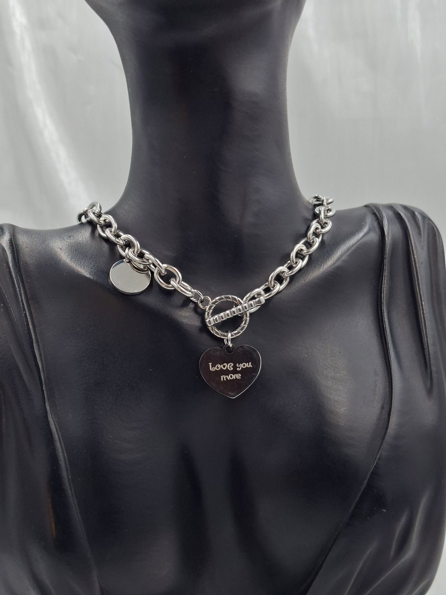Silver Toggle Heart Necklace