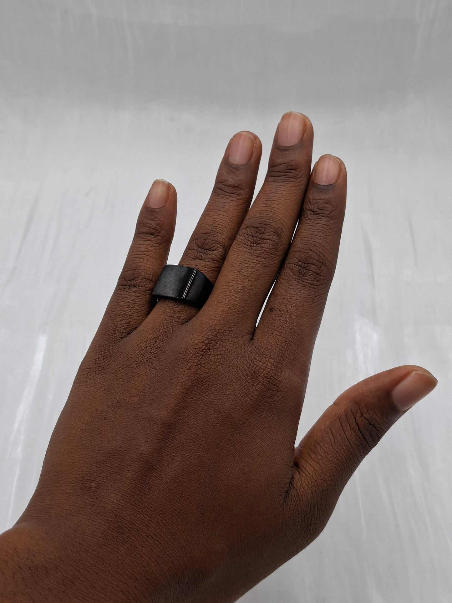 Glossy Black Signet Ring (size 10-12)