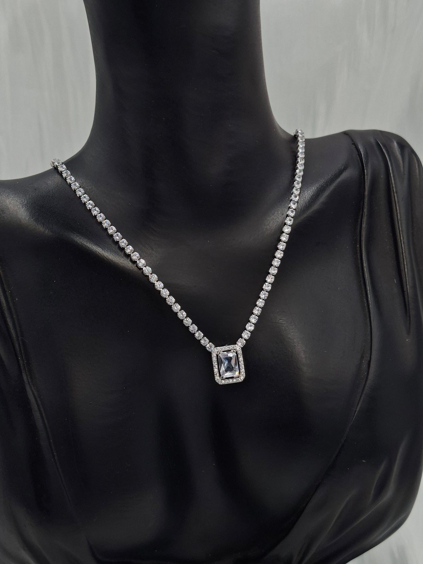 Silver Radiant Tennis Necklace