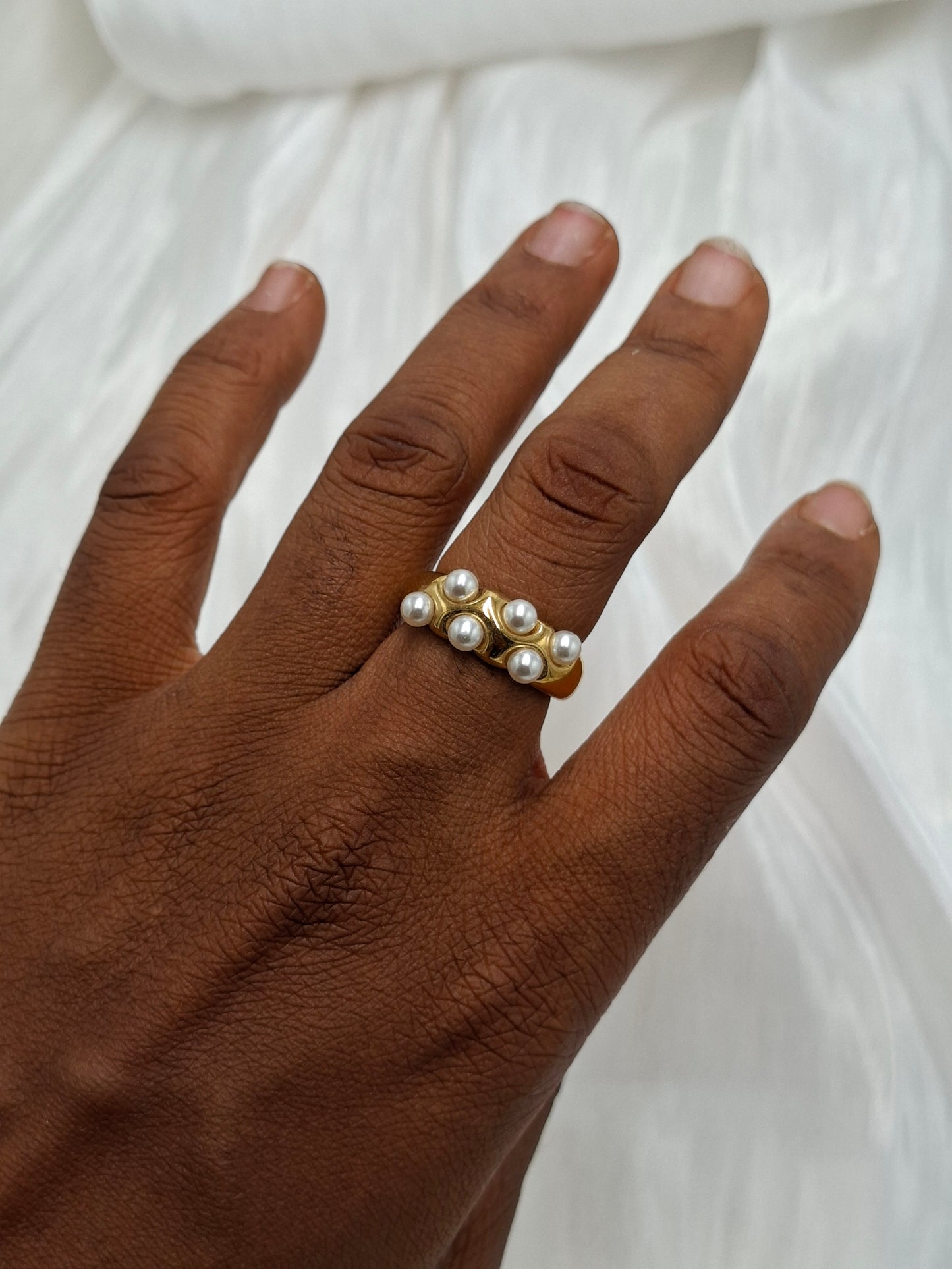 Pearl Row Ring (size 8)