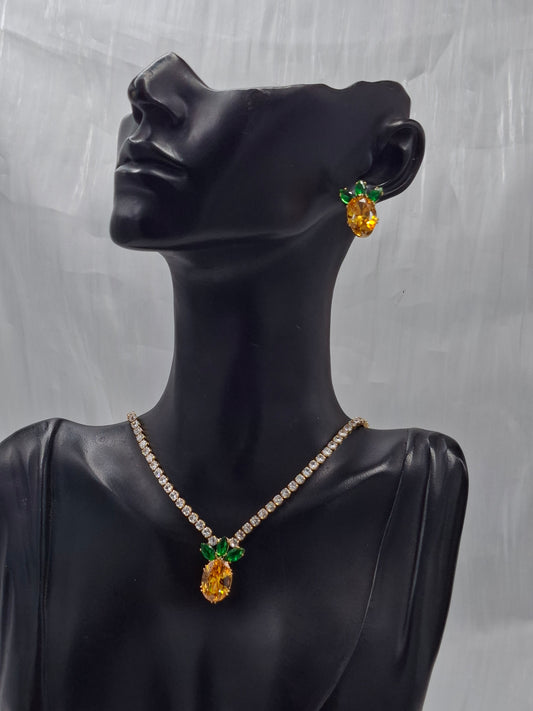 Pineapple Tennis Necklace Set