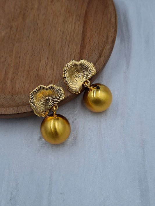 Gold Hibiscus Earrings