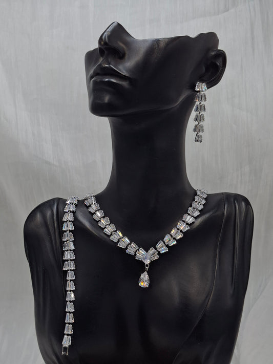 Elegant CZ Necklace Set