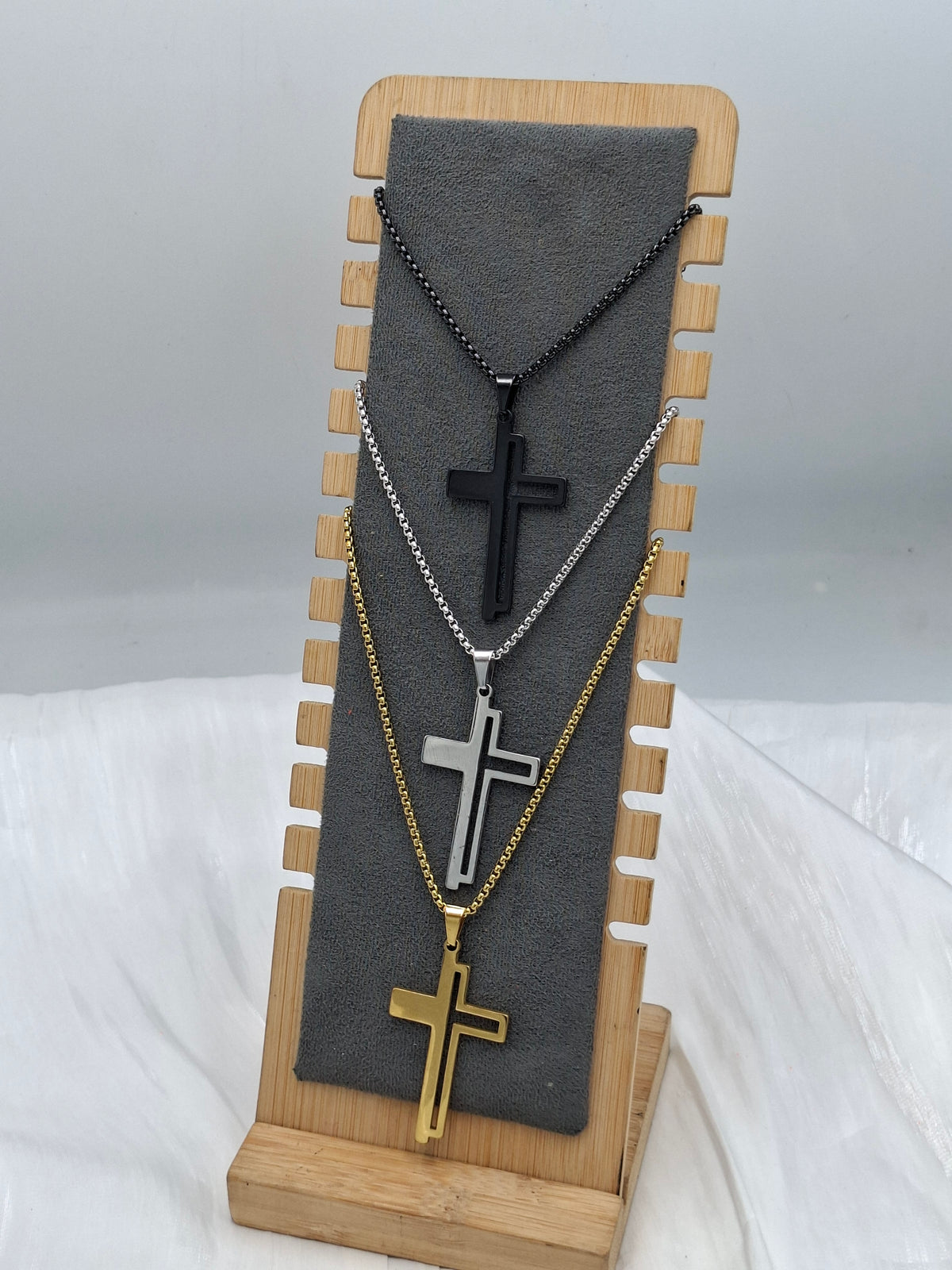 Inlay Cross Necklace
