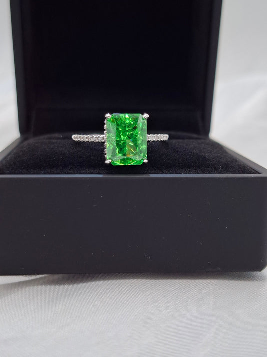 Emerald Grace Zircon Engagement Ring (size 6-9)