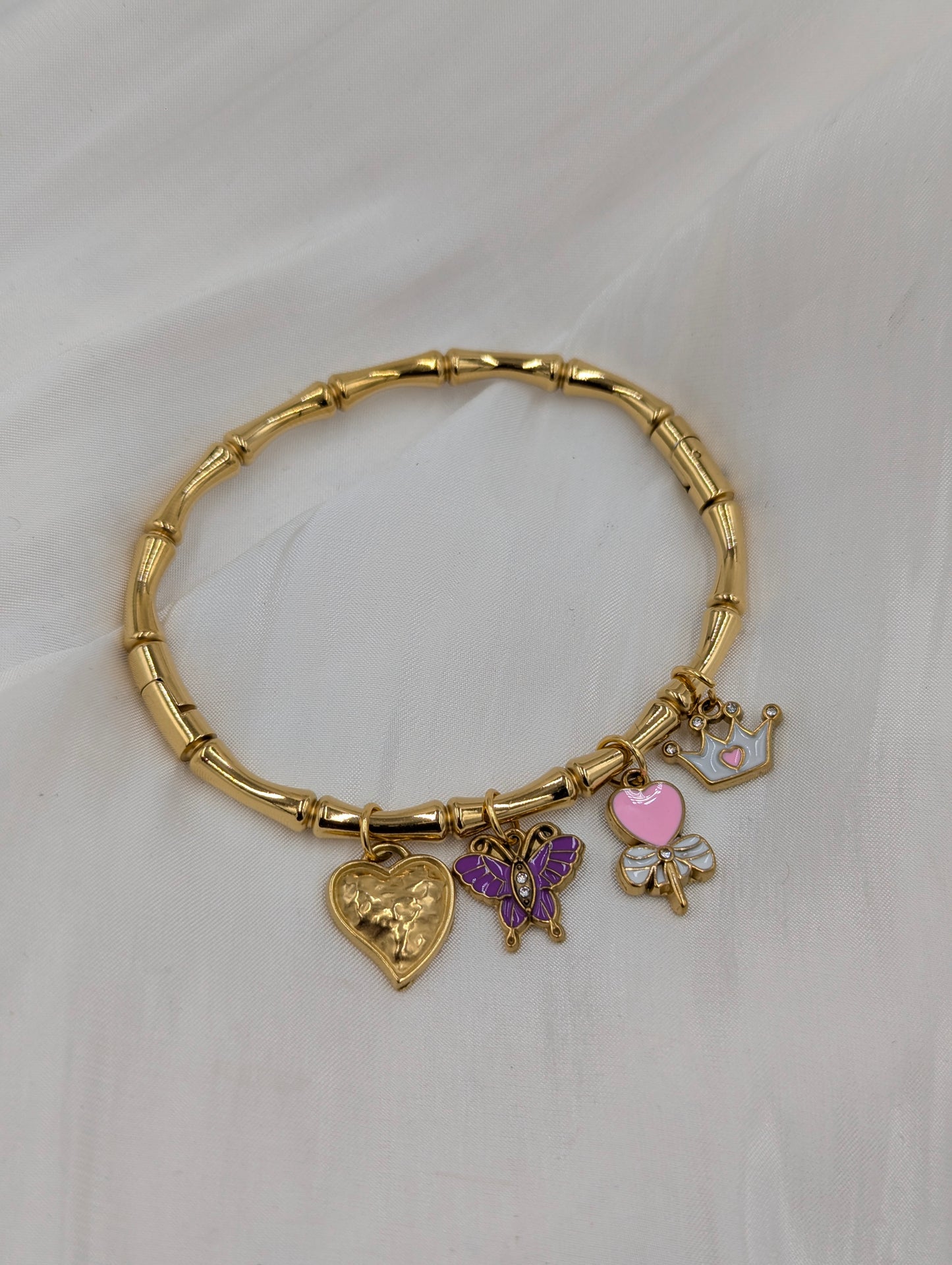 Pink Charm Bangle