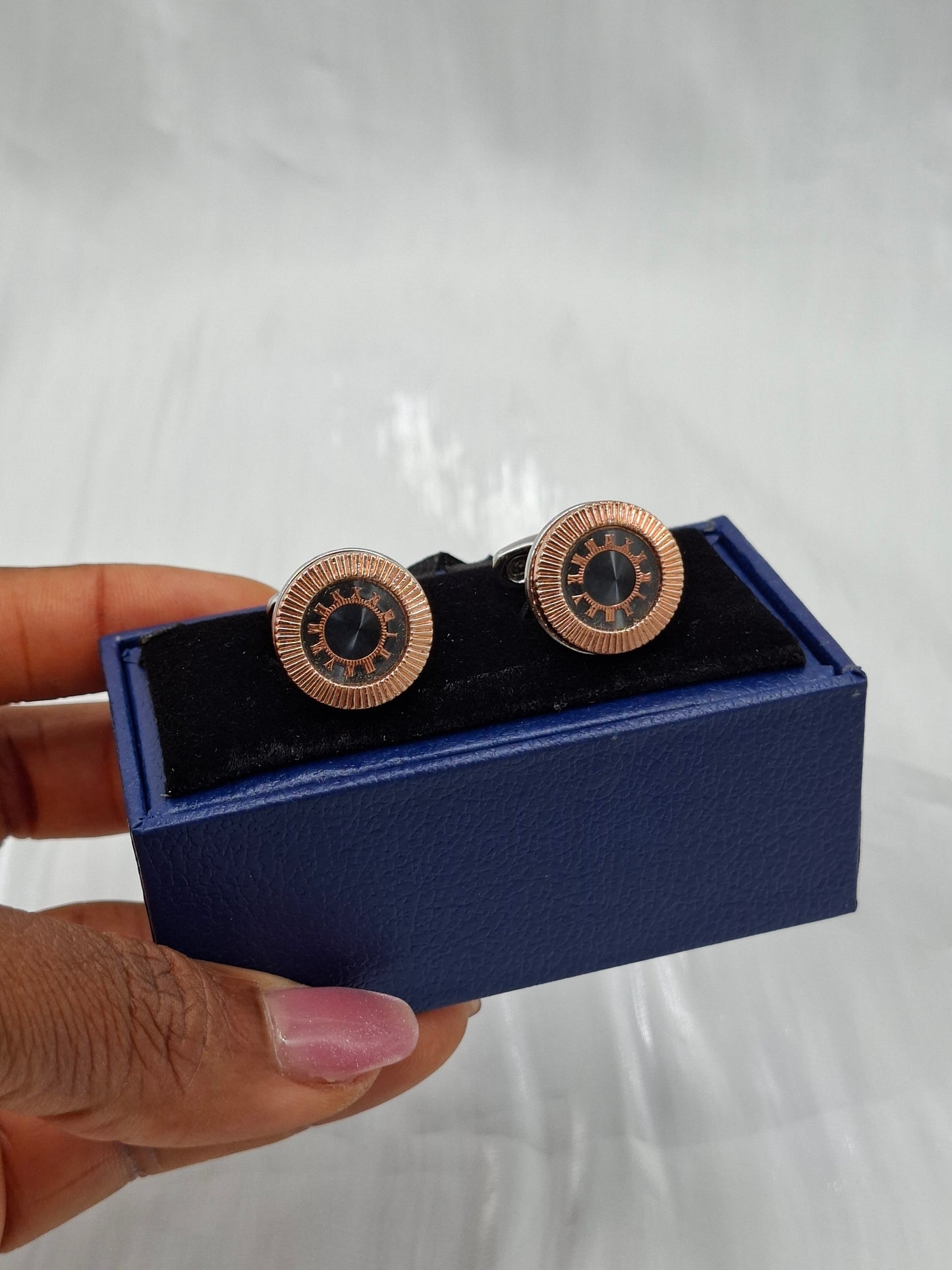 Silver and Rose Gold Cufflinks