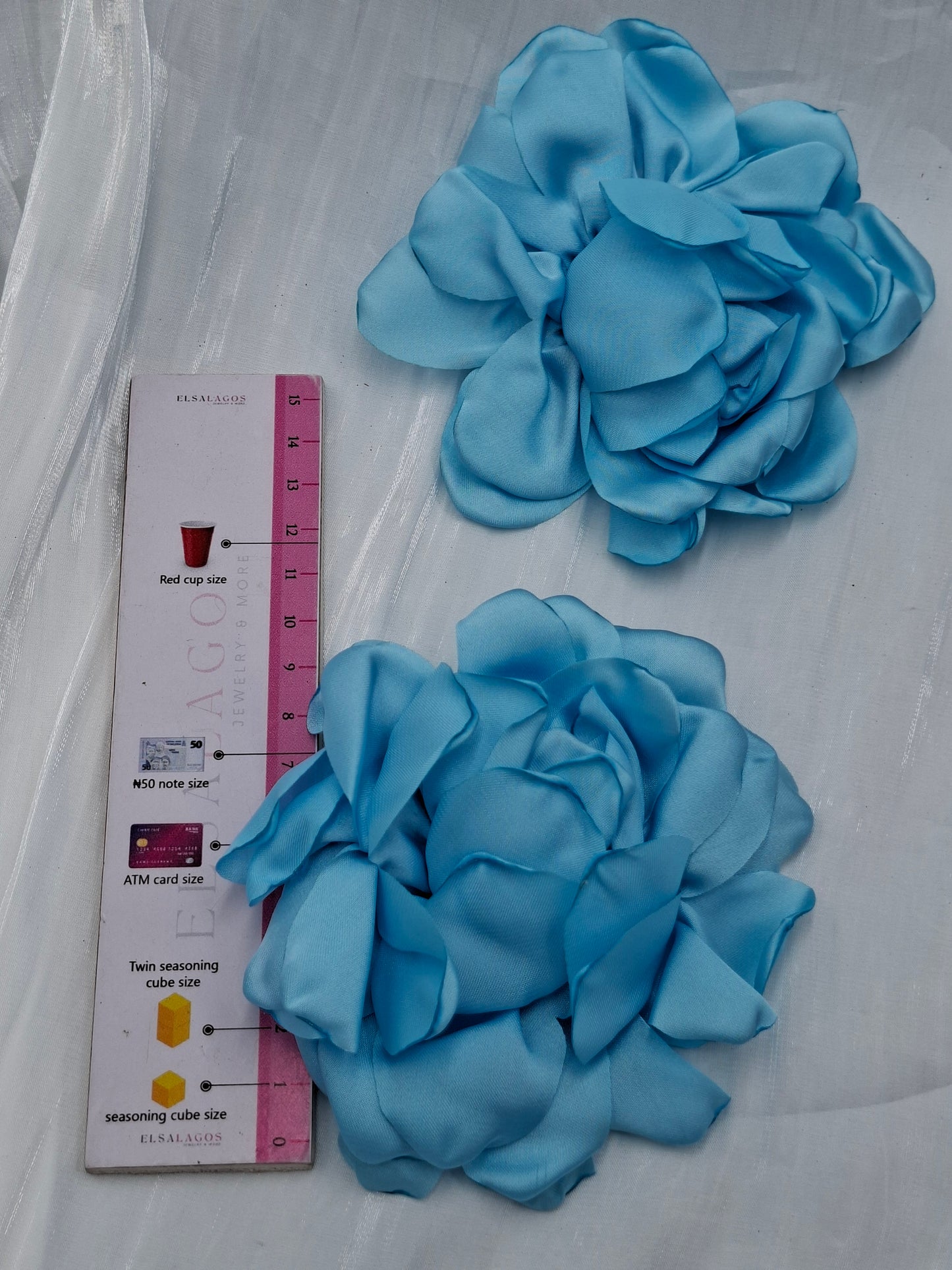 Giant Blue Flower Earrings