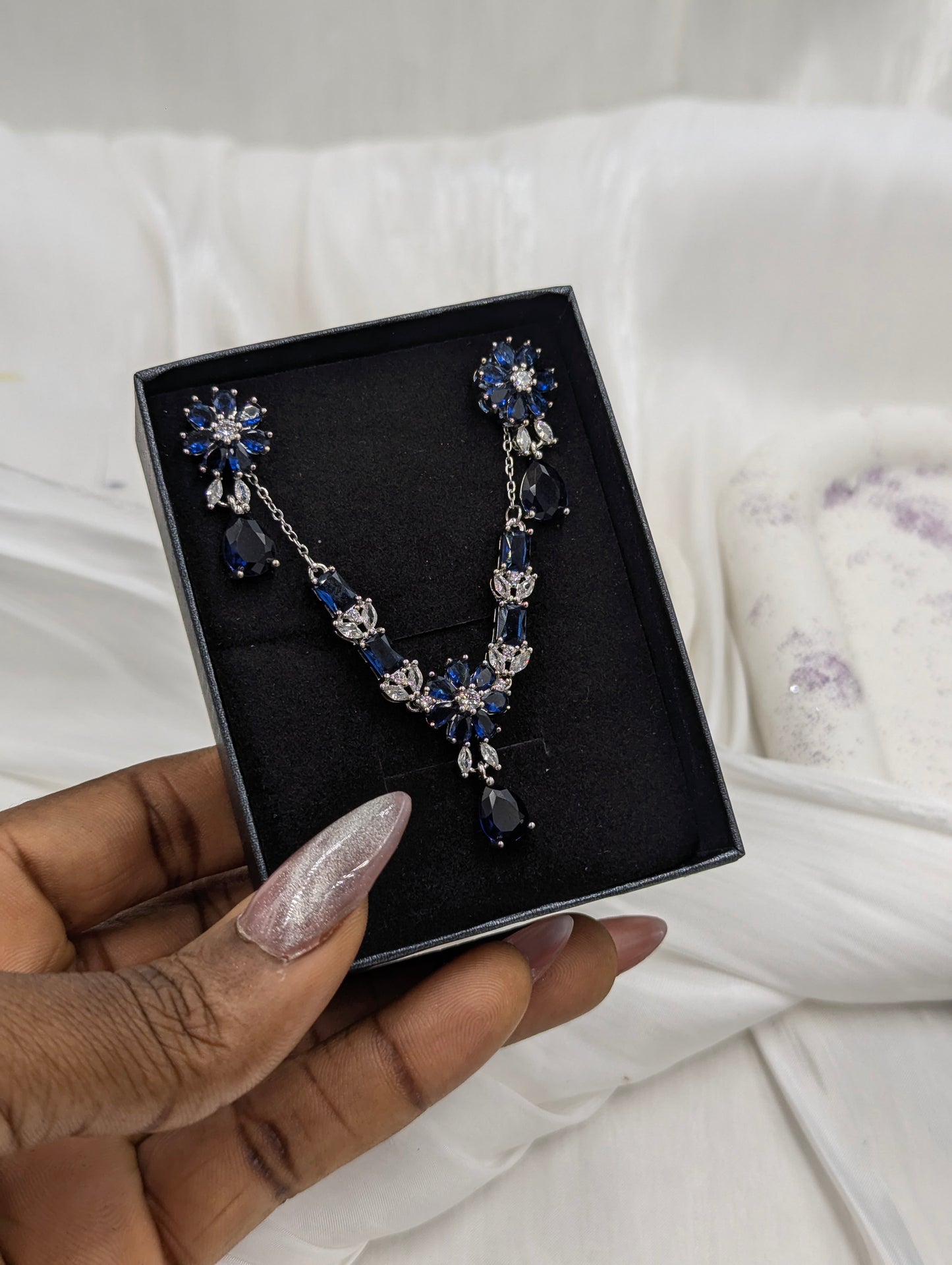 Sapphire Necklace Set