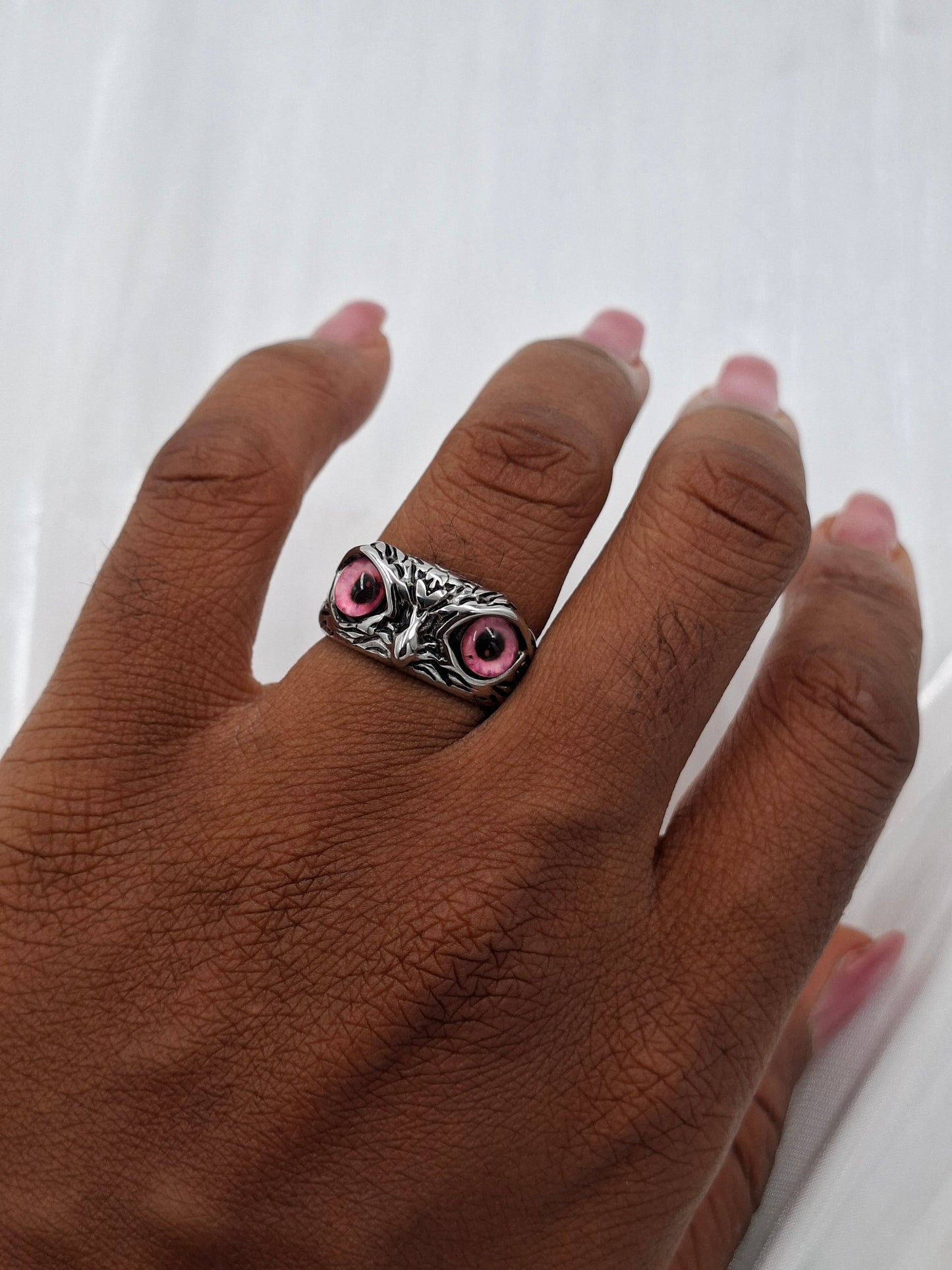 Pink Owl Ring (size 8-10)