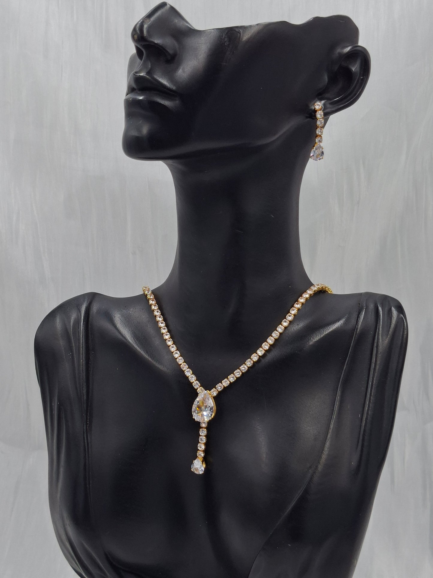 Teardrop Tennis Necklace Set