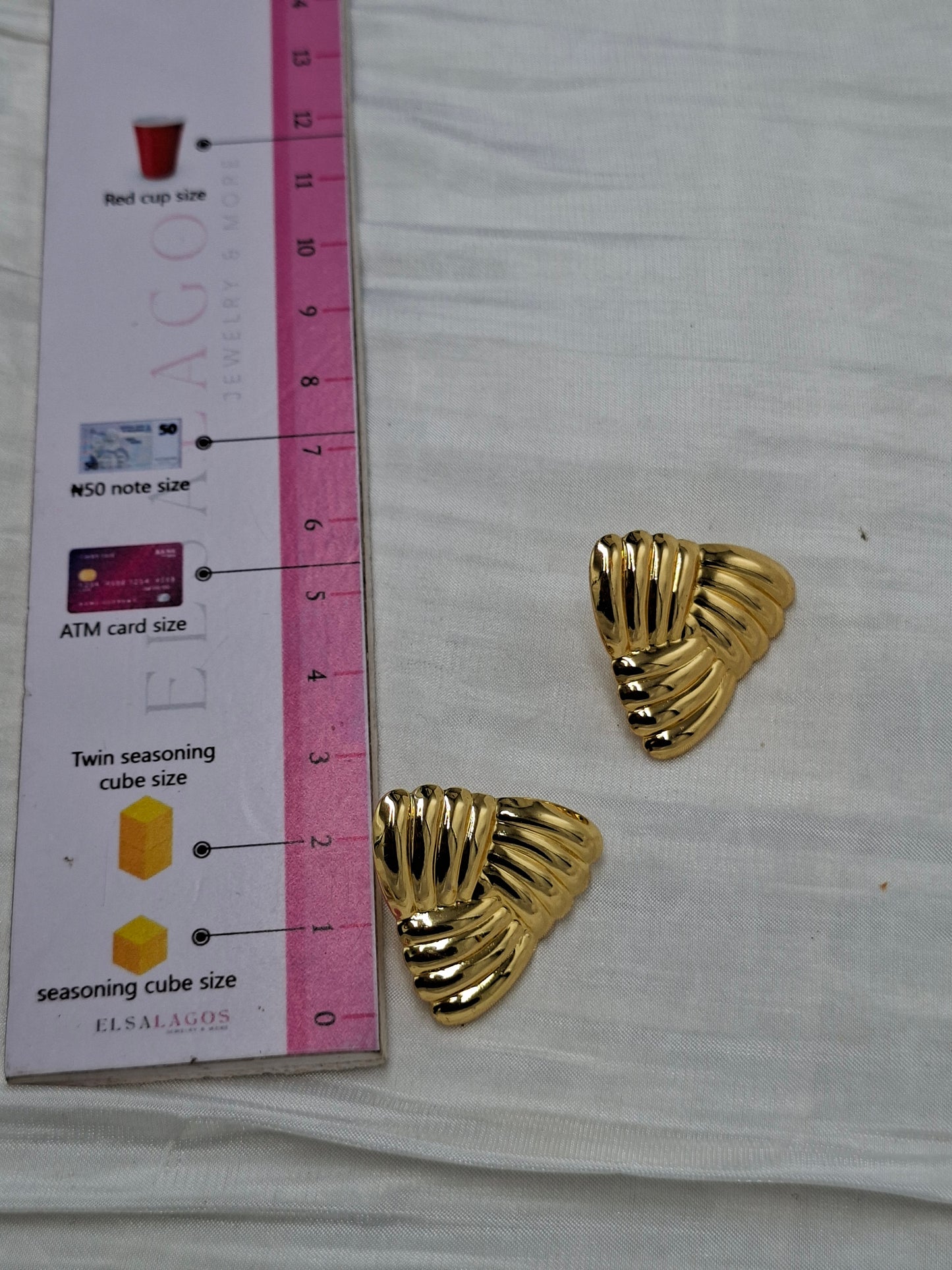 Gold Pyramid Earrings