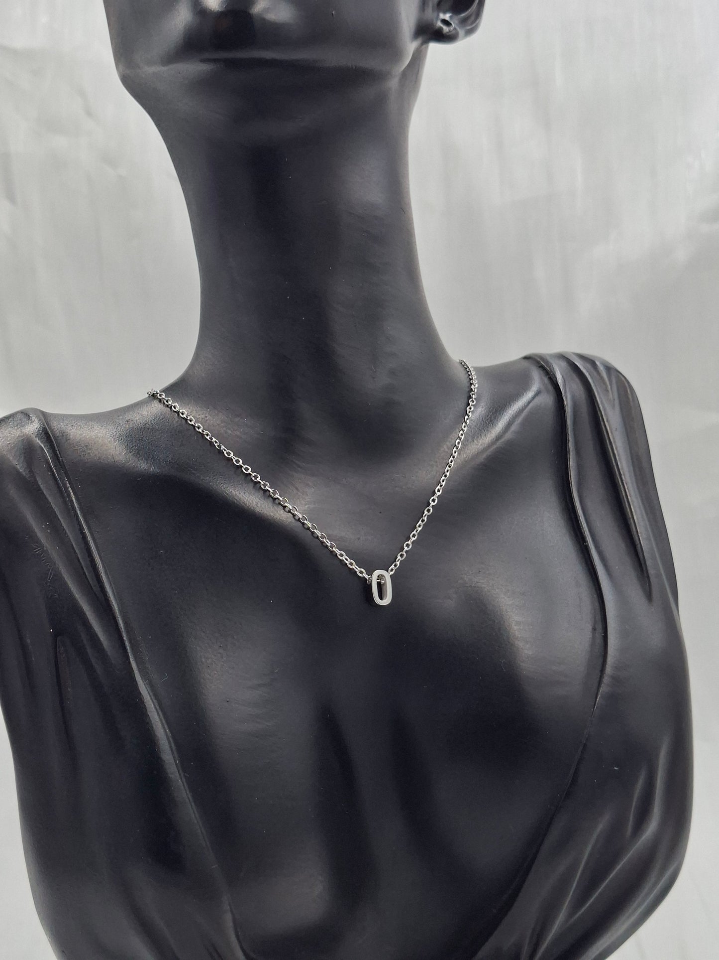 Silver Letter O Necklace