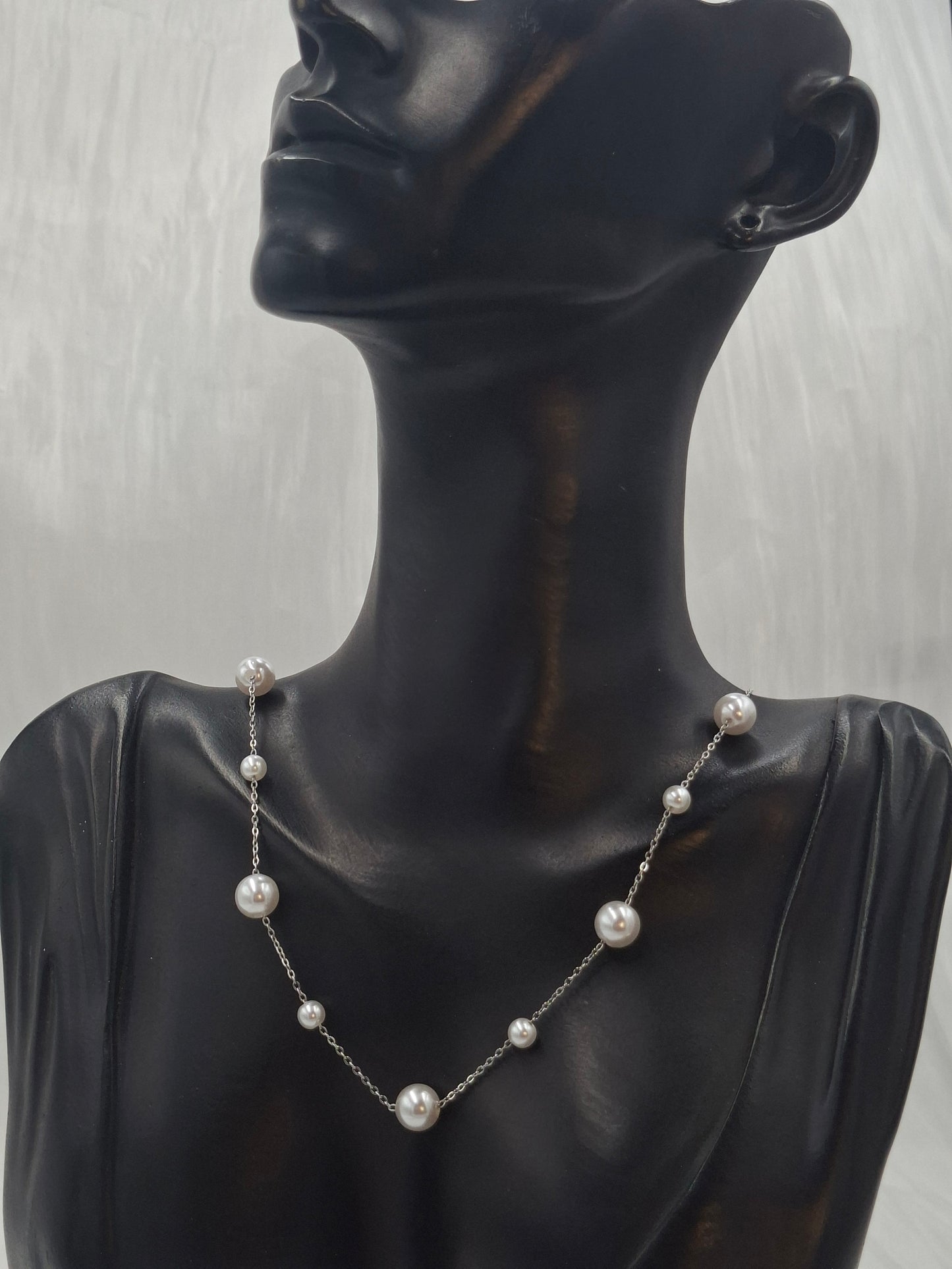 Spaced Pearl Necklace