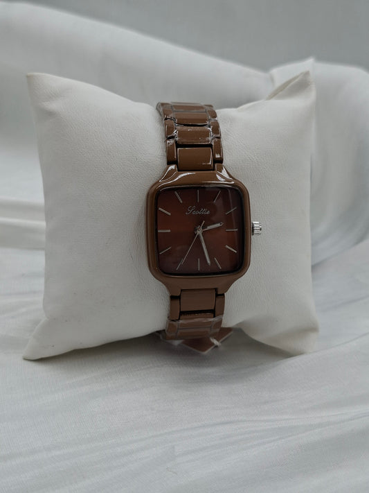Brown Square Wristwatch