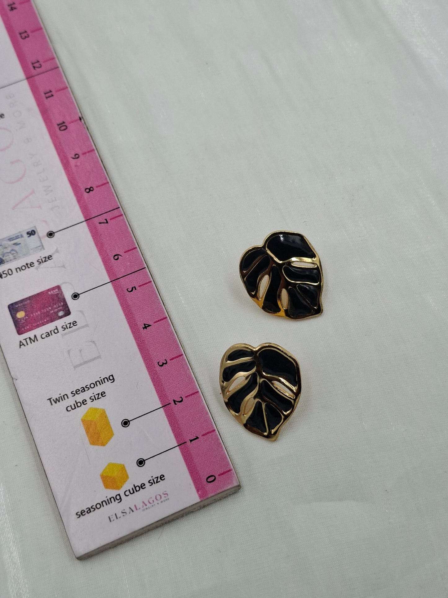 Black Tropical Palm Earrings