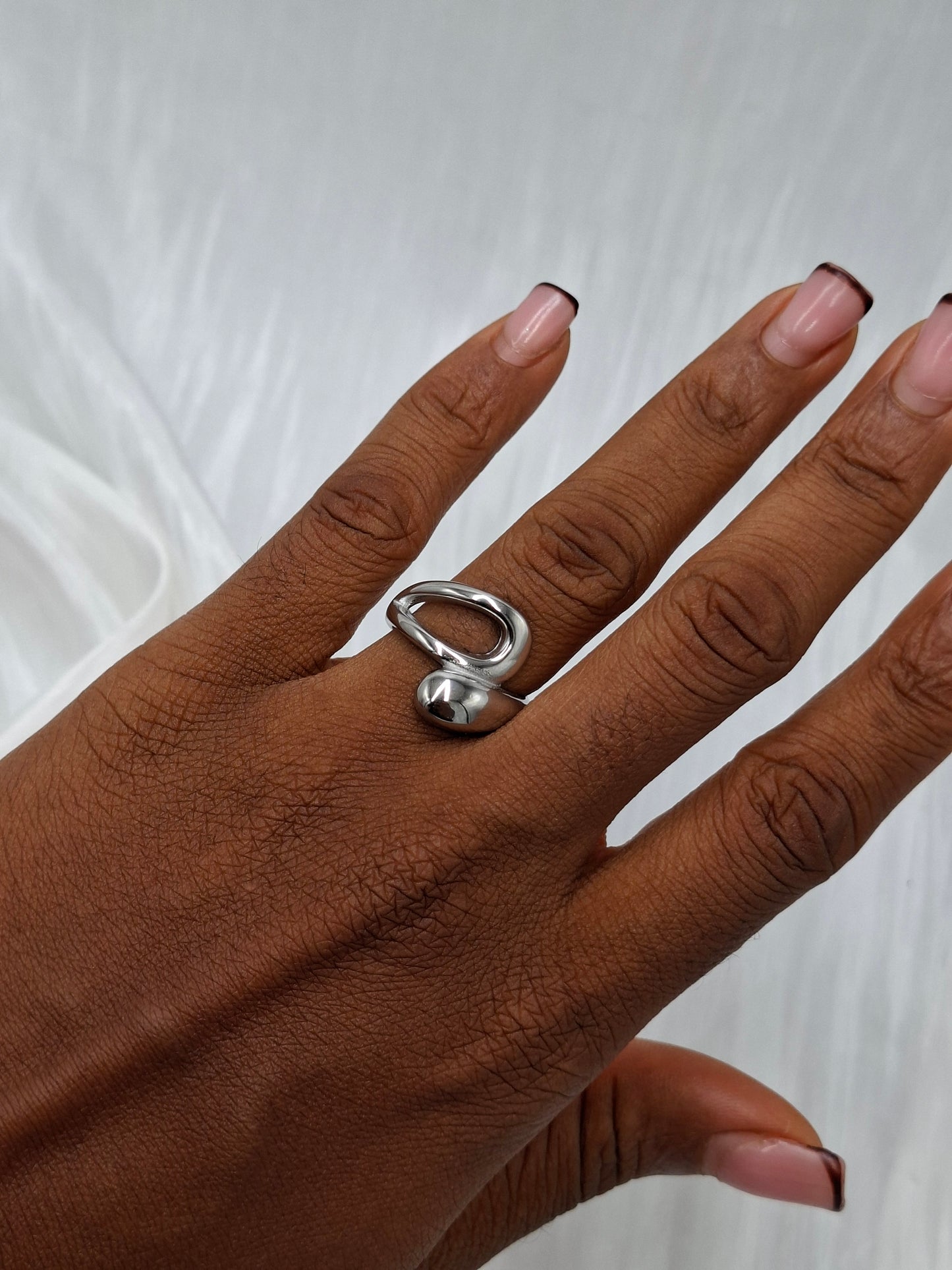 Silver Overlap Ring (size 9)