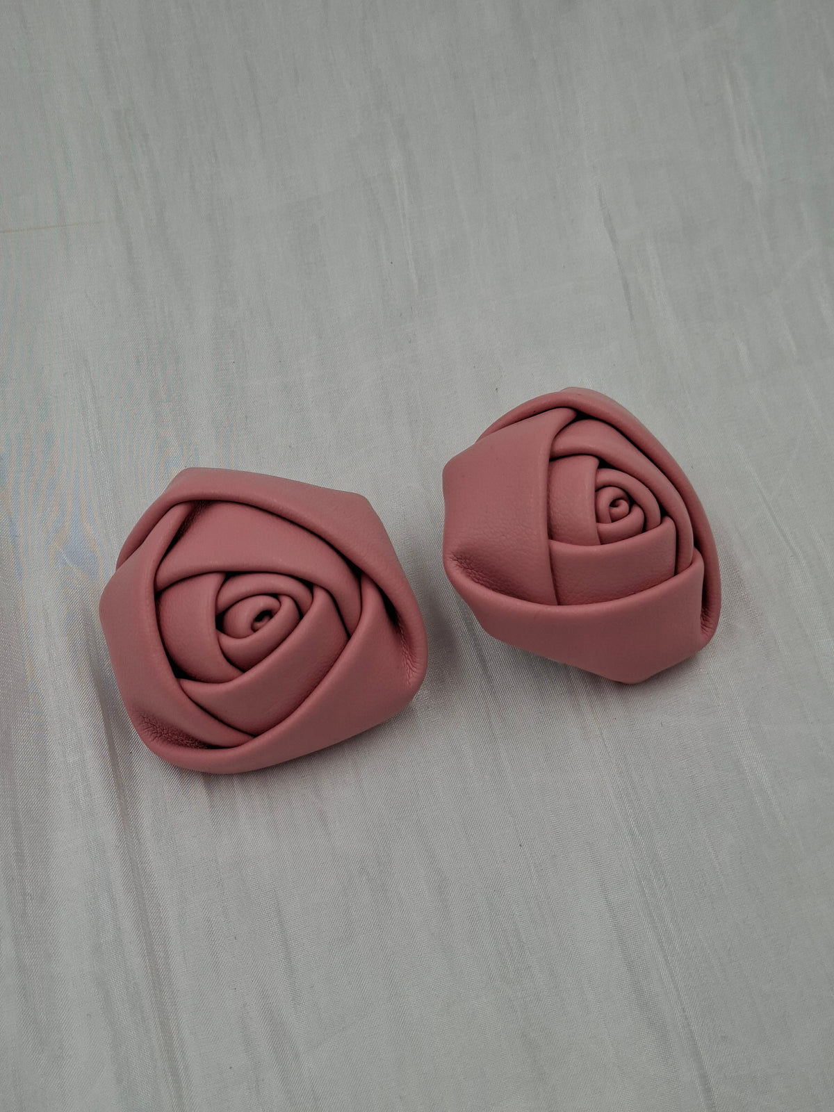 Leather Rose Earrings