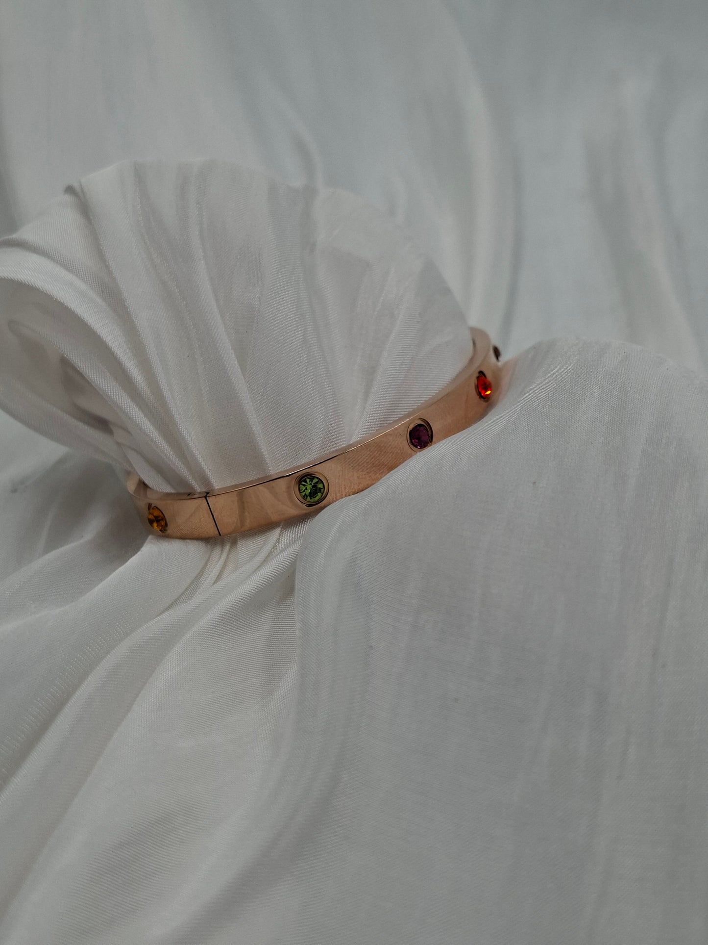 Rose-Gold Gemstone Bangle