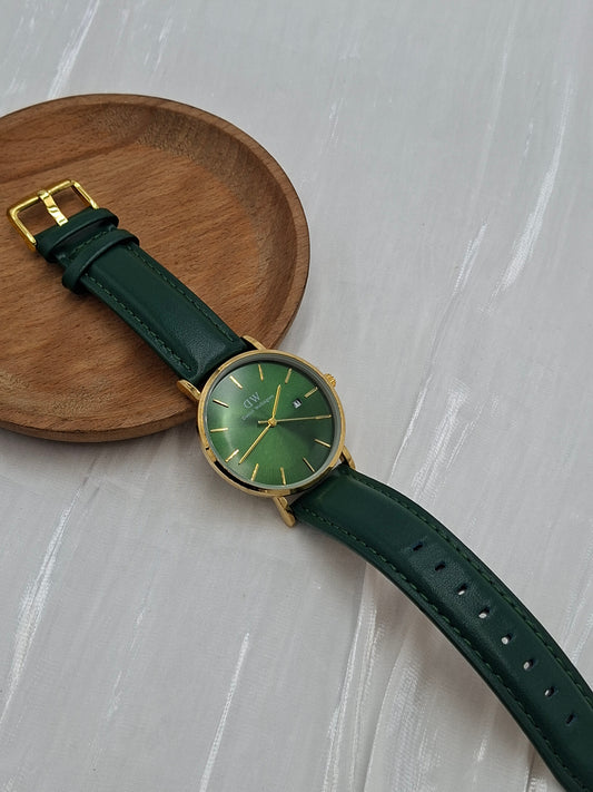 Green Leather Wristwatch