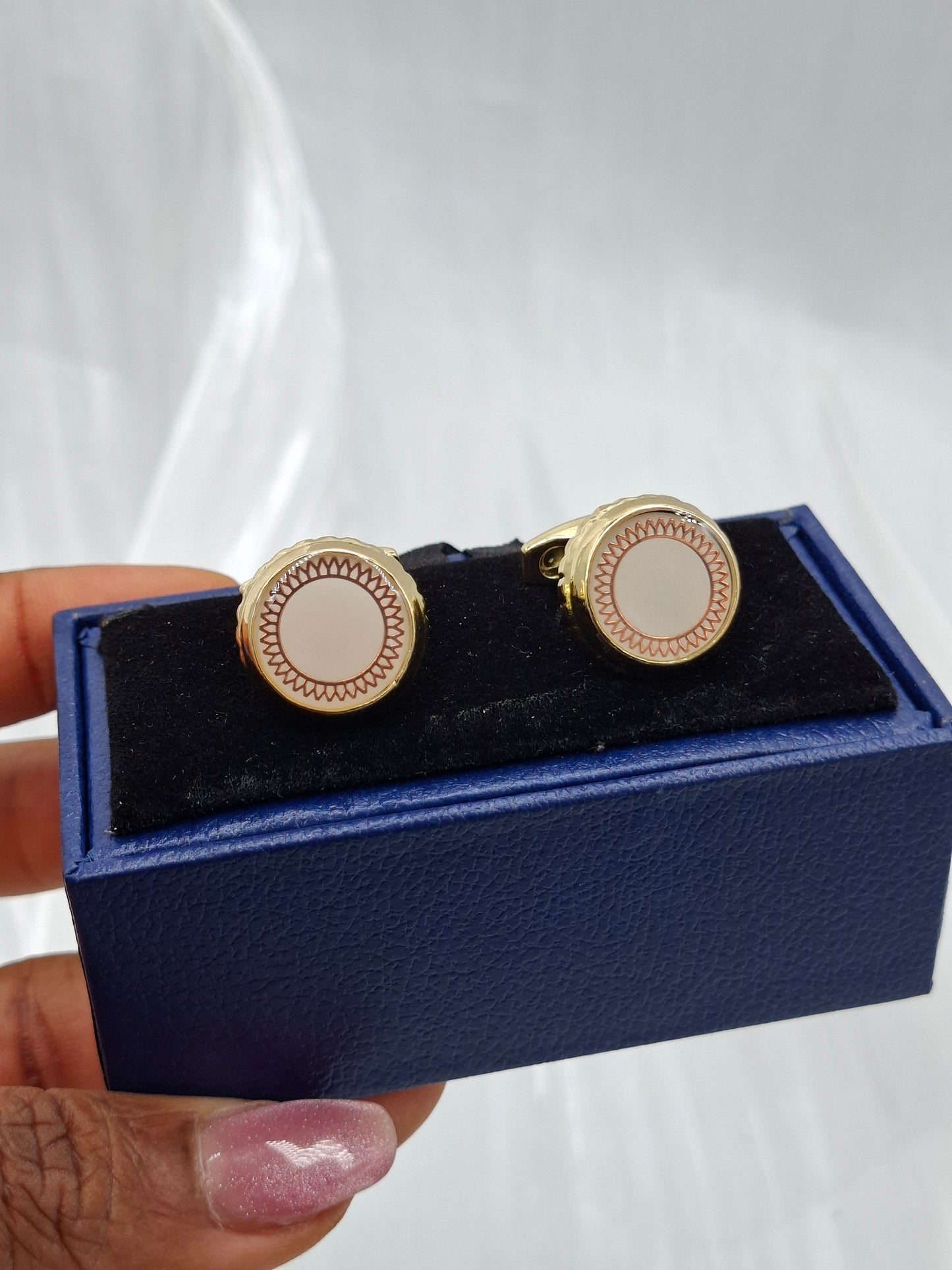 Round Gold Cufflinks