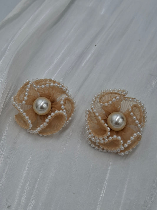 Brown Ruffle Earrings