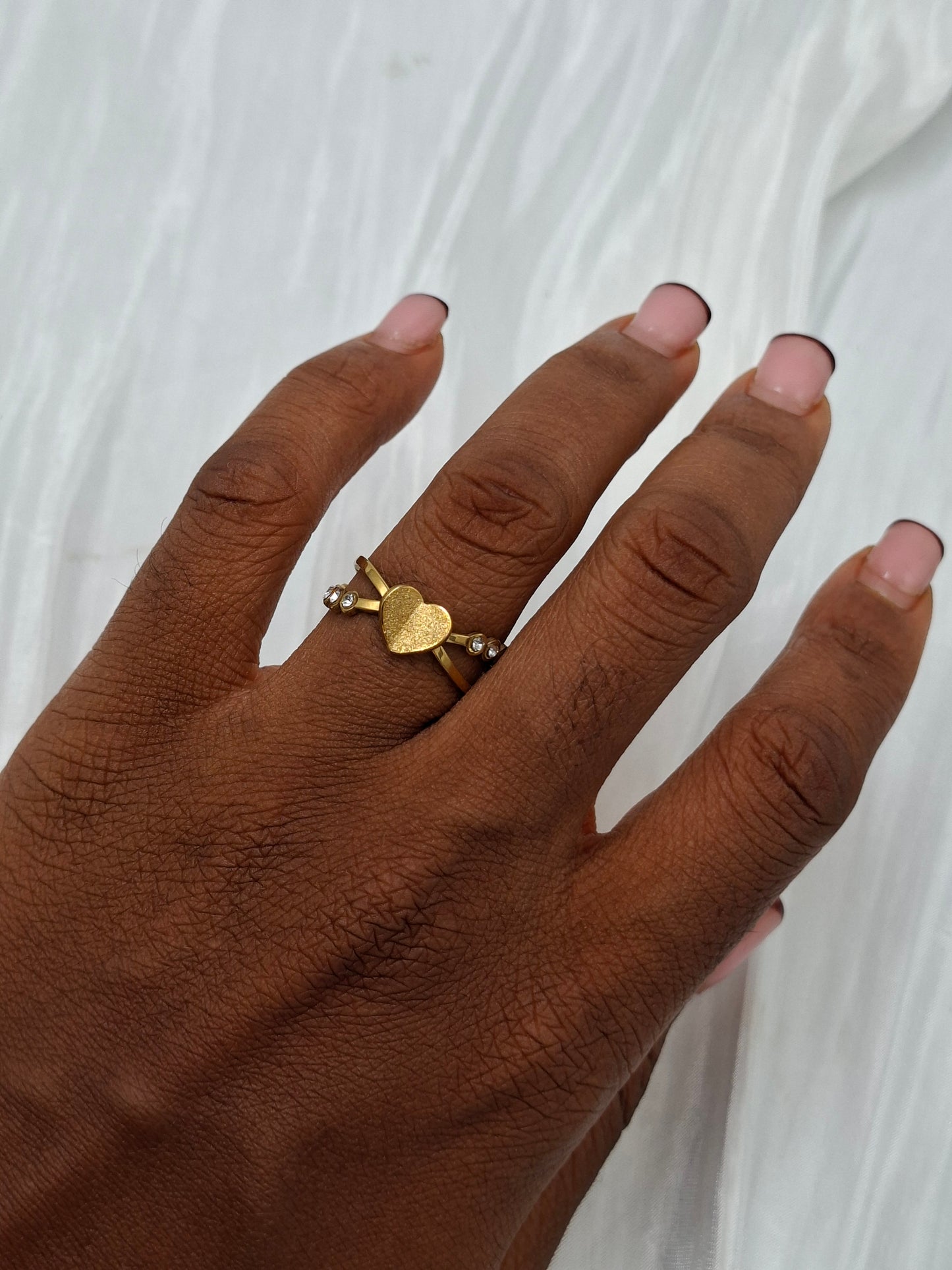 Studded Heart Ring (size 7,9)
